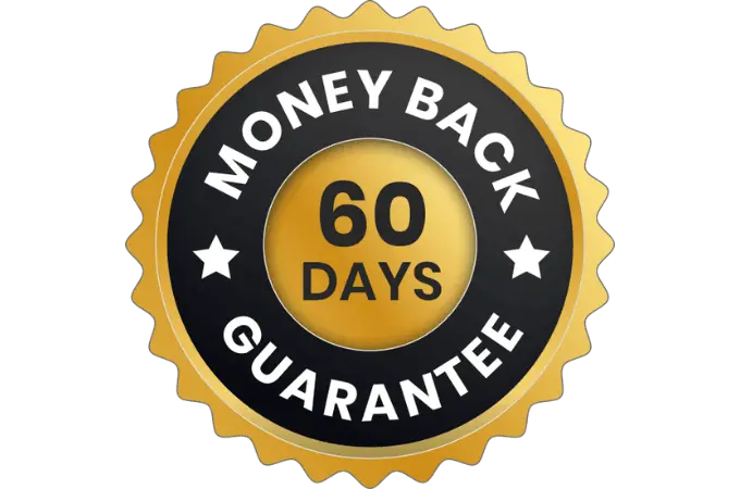 60-day money back guarantee seal